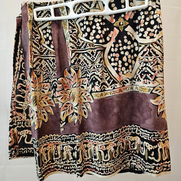 NWOT Tracy Evans Brown / tan / rust wrap-around skirt - Size 7 - Picture 3 of 4
